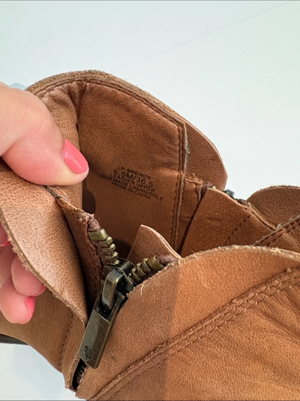 Lucky Brand Women's Tan, Tobacco Brown Leather Ankle Booties 6.5